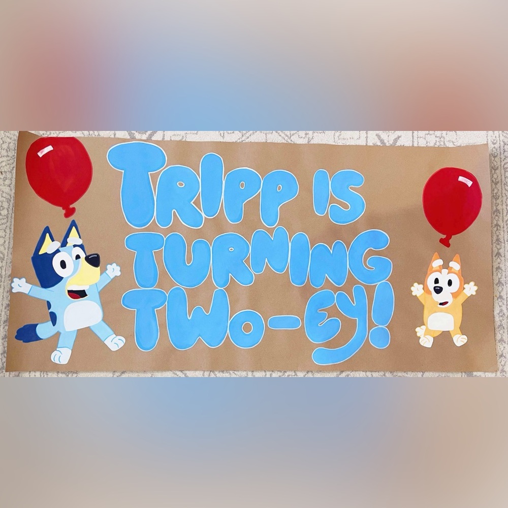 Tripp Bluey Second Birthday Sign
